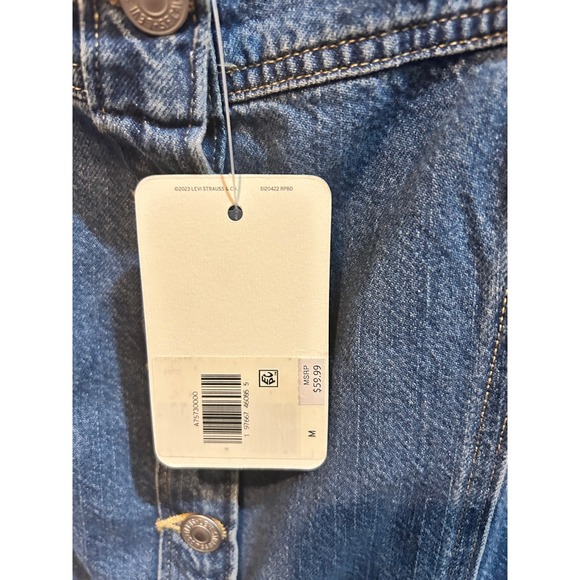 Levi's Denim Dress Women's Medium Button Front Sleeveless Jean Blue - Picture 4 of 8